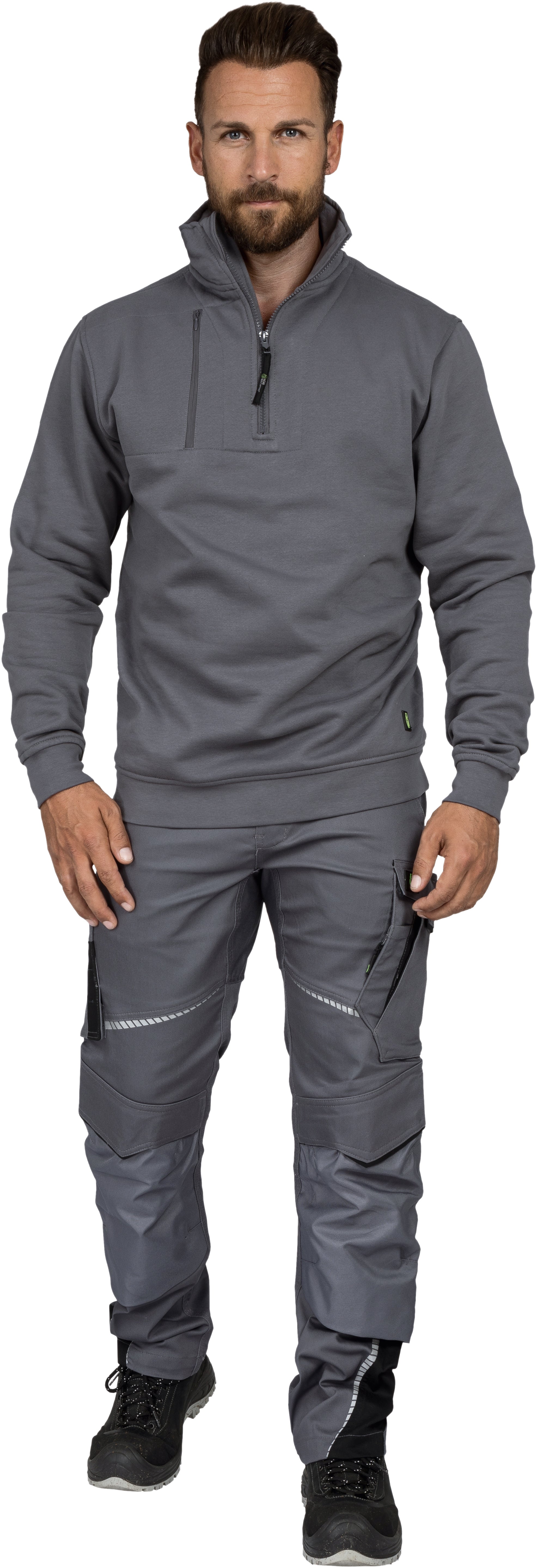 FLEX Zip-Sweater grau